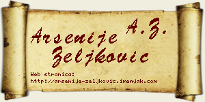 Arsenije Zeljković vizit kartica